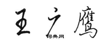 駱恆光王廣鷹行書個性簽名怎么寫