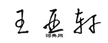 駱恆光王亞軒草書個性簽名怎么寫