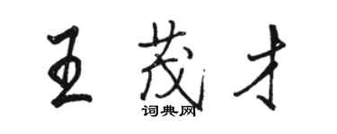 駱恆光王茂才行書個性簽名怎么寫