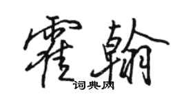 駱恆光霍翰行書個性簽名怎么寫