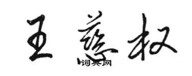 駱恆光王慈權行書個性簽名怎么寫