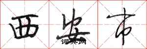 段相林西安市行書怎么寫