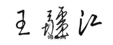 駱恆光王疆江草書個性簽名怎么寫