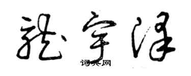 曾慶福龍宇澤草書個性簽名怎么寫