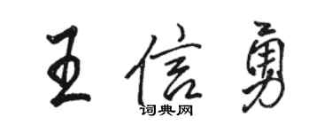 駱恆光王信勇行書個性簽名怎么寫
