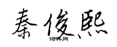 王正良秦俊熙行書個性簽名怎么寫