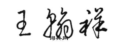 駱恆光王翰祥草書個性簽名怎么寫