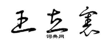 曾慶福王立憲草書個性簽名怎么寫