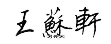 王正良王蘇軒行書個性簽名怎么寫