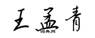 王正良王孟青行書個性簽名怎么寫
