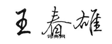 駱恆光王春雄行書個性簽名怎么寫