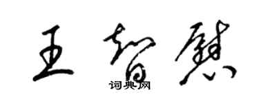 梁錦英王智慰草書個性簽名怎么寫