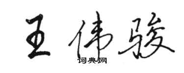 駱恆光王偉駿行書個性簽名怎么寫