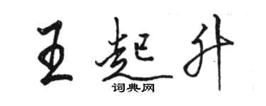 駱恆光王起升行書個性簽名怎么寫