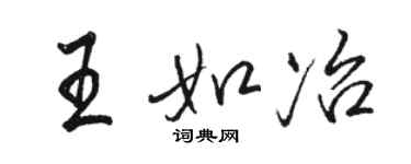 駱恆光王如冶行書個性簽名怎么寫