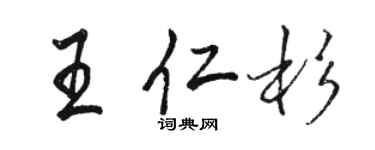 駱恆光王仁杉行書個性簽名怎么寫