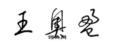 梁錦英王奧盈草書個性簽名怎么寫