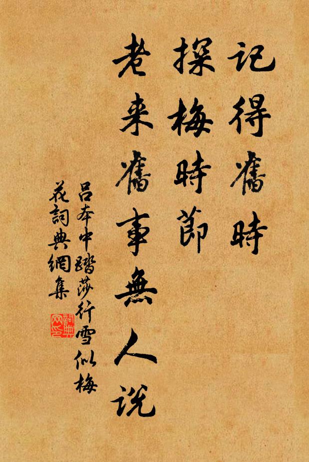 呂本中記得舊時,探梅時節。老來舊事無人說。書法作品欣賞