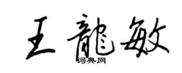 王正良王龍敏行書個性簽名怎么寫