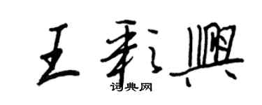 王正良王彩興行書個性簽名怎么寫