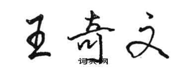 駱恆光王奇文行書個性簽名怎么寫