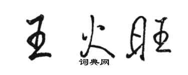 駱恆光王火旺行書個性簽名怎么寫