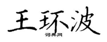 丁謙王環波楷書個性簽名怎么寫