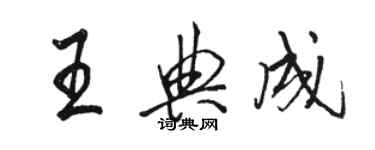 駱恆光王典成行書個性簽名怎么寫