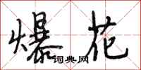 段相林爆花行書怎么寫