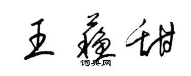 梁錦英王蘇甜草書個性簽名怎么寫