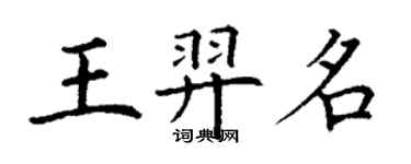 丁謙王羿名楷書個性簽名怎么寫