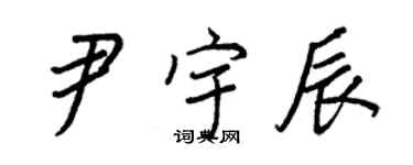 王正良尹宇辰行書個性簽名怎么寫