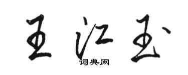 駱恆光王江玉行書個性簽名怎么寫