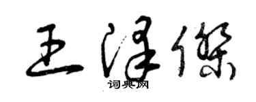 曾慶福王澤傑草書個性簽名怎么寫