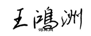 王正良王鴻洲行書個性簽名怎么寫