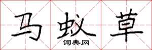 袁強馬蟻草楷書怎么寫