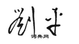 駱恆光劉平草書個性簽名怎么寫