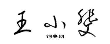 梁錦英王小斐草書個性簽名怎么寫