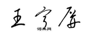 梁錦英王寧屏草書個性簽名怎么寫