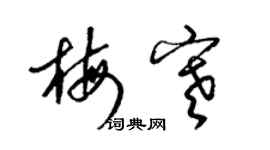 梁錦英梅寒草書個性簽名怎么寫