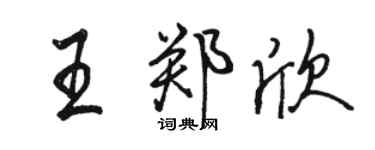 駱恆光王鄭欣行書個性簽名怎么寫