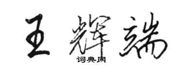 駱恆光王輝端行書個性簽名怎么寫