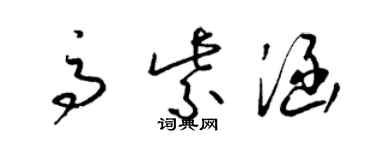 梁錦英高紫涵草書個性簽名怎么寫