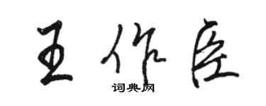 駱恆光王作臣行書個性簽名怎么寫