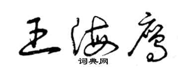 曾慶福王海鷹草書個性簽名怎么寫