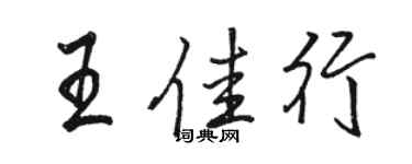 駱恆光王佳行行書個性簽名怎么寫