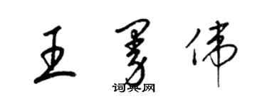 梁錦英王曼偉草書個性簽名怎么寫