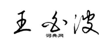 梁錦英王白波草書個性簽名怎么寫