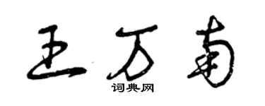 曾慶福王萬南草書個性簽名怎么寫