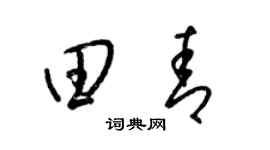 梁錦英田青草書個性簽名怎么寫